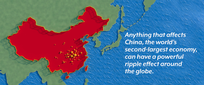 Image of a map of China and areas most severely affected by the coronavirus